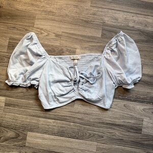 Speechless Light Blue Crop Top
